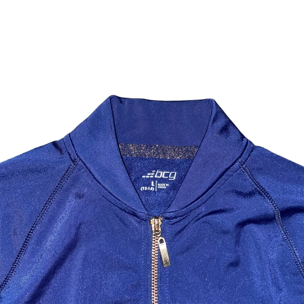 Blue jacket, with zipper, size L (12/-14) - Picture 2 of 2
